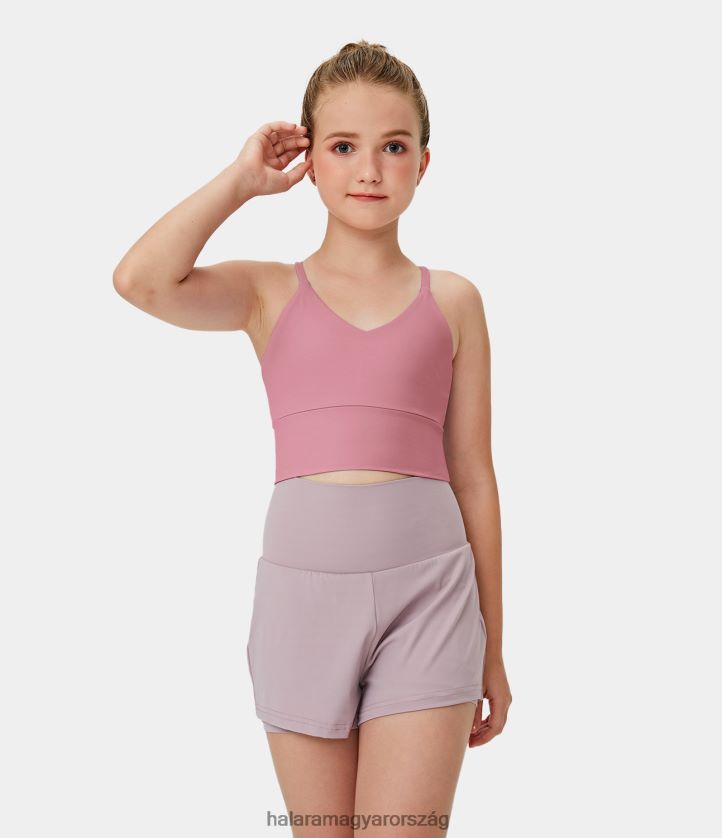 ruházat Halara softlyzero plüss v nyakú, hát nélküli, keresztezett edzés cami-kid's elpirul lány 8FPF801779