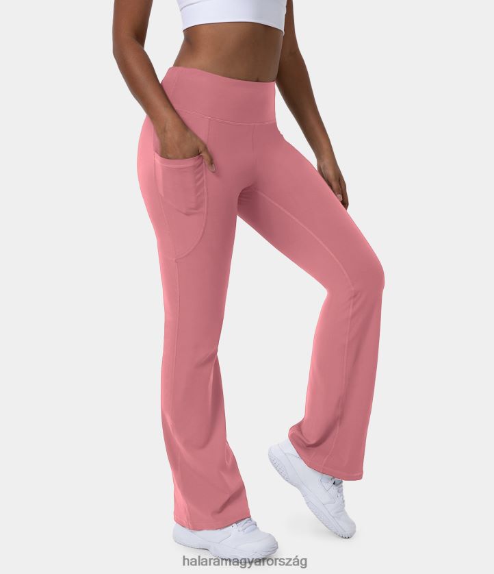aktív ruházat Halara magas derekú oldalzseb enyhén kiszélesedő leggings lila rózsaszín nők 8FPF80360