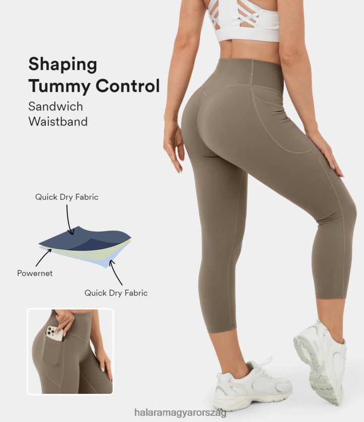 aktív ruházat Halara magas derekú oldalzseb formáló edző capri leggings eredeti nők 8FPF801528