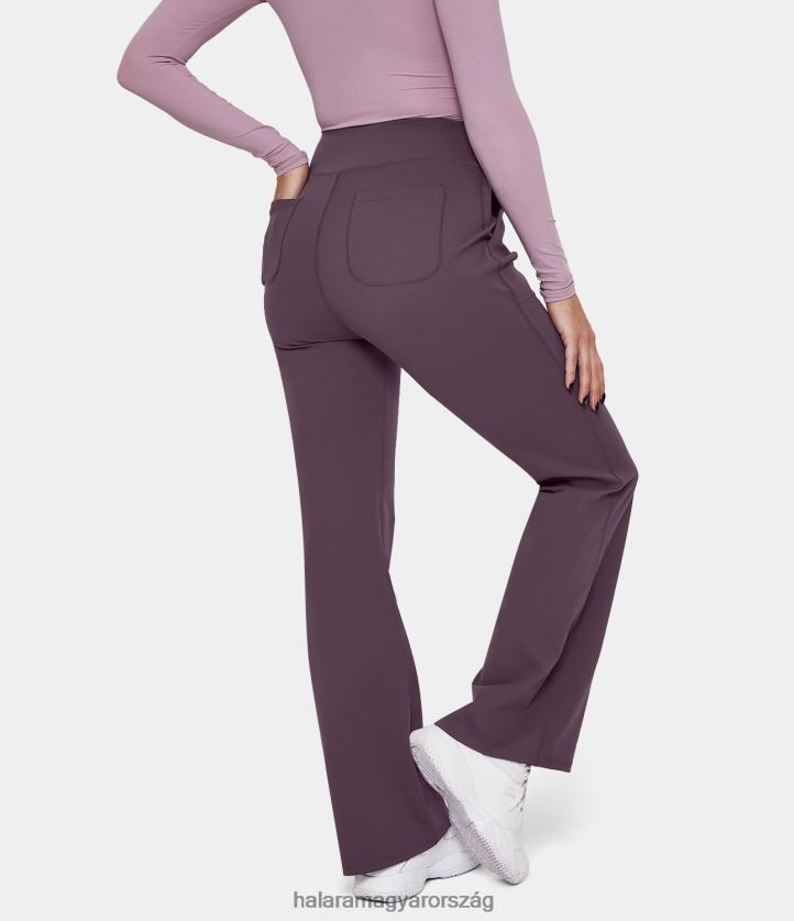 aktív ruházat Halara magas derekú oldalzseb sima lobogó leggings alkonyat este lila nők 8FPF80346