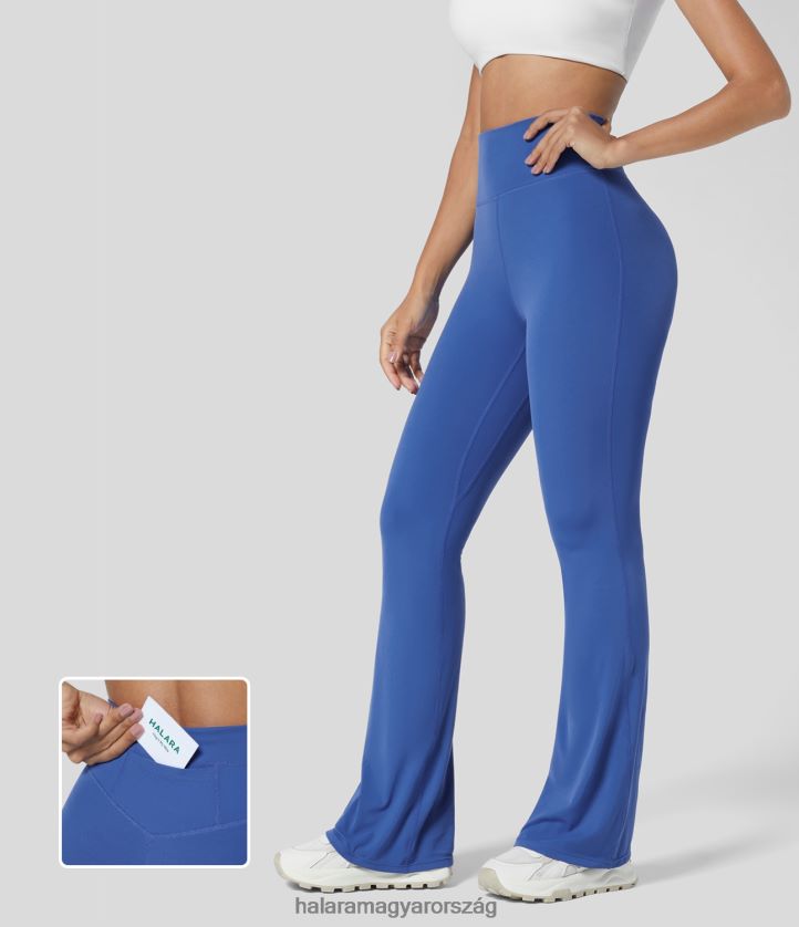 aktív ruházat Halara softlyzero magas derekú hátsó zseb masszív teljes hosszúságú flare jóga leggings beaucoup kék nők 8FPF80367