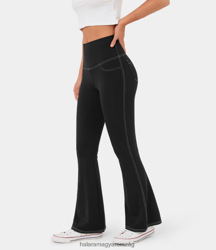 aktív ruházat Halara softlyzero plüss, magas derekú hátsó zsebben lobogó teljes hosszúságú jóga leggings eredeti nők 8FPF80352