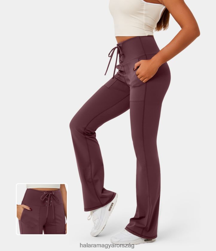 aktív ruházat Halara softlyzero plüss magas derekú húzózsinóros mély zsebben lobogó leggings eredeti nők 8FPF80309