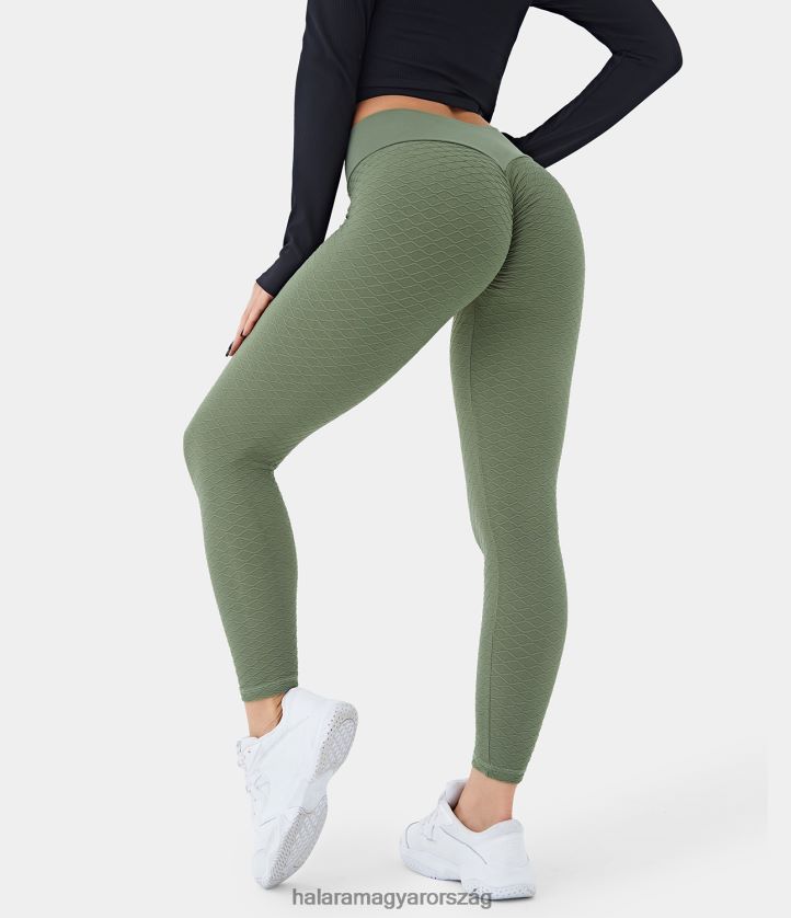 aktív ruházat Halara varrat nélküli flow középen emelkedő crossover leggings kapor nők 8FPF801526