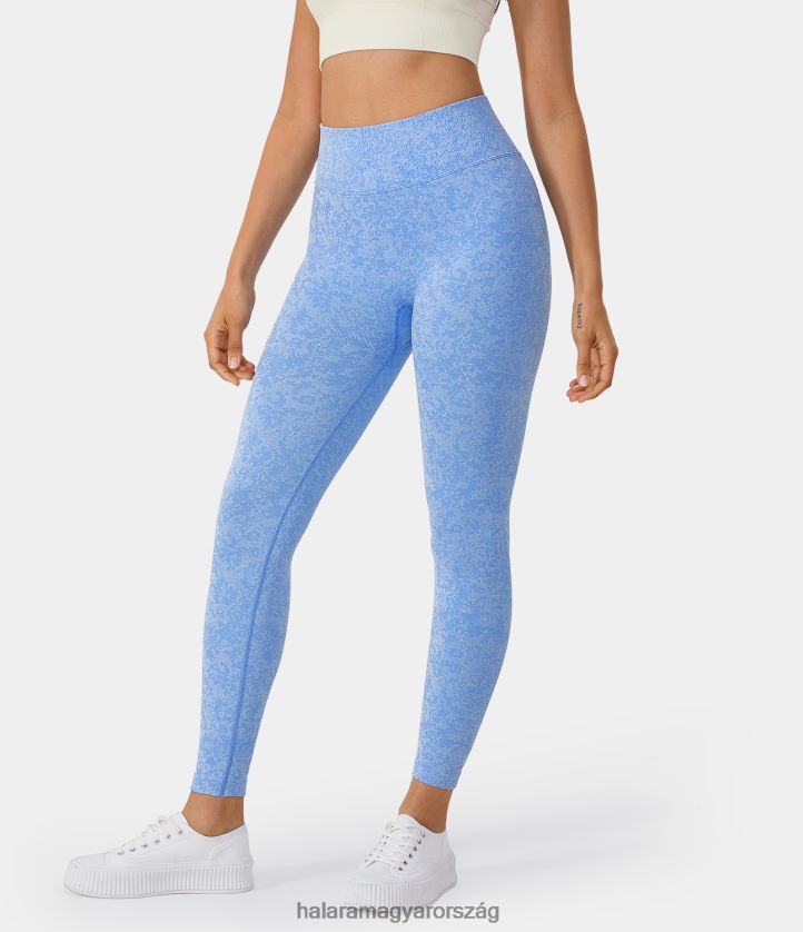 aktív ruházat Halara varrat nélküli flow magas derekú fenékemelő jóga leggings világos babakék nők 8FPF801482
