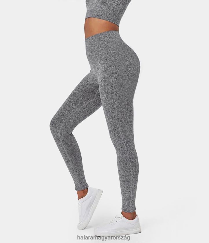 aktív ruházat Halara varrat nélküli flow magas derekú haskontroll 7/8 leggings acélszürke nők 8FPF801504