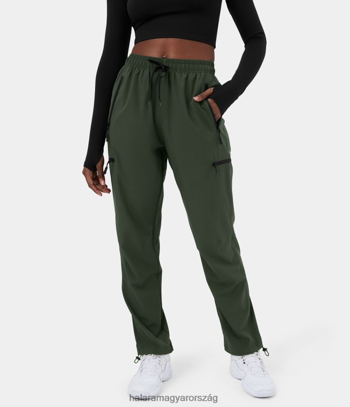 aktív ruházat Halara Magas derekú húzózsinóros oldalsó cipzáras zsebes alkalmi cargo kocogó katonai zsák nők 8FPF8028