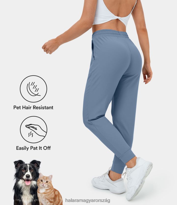 aktív ruházat Halara Patitoff flow kisállatszőrnek ellenálló, magas derekú húzózsinóros oldalzseb 7/8 kocogónadrág mély óceán kék nők 8FPF8014