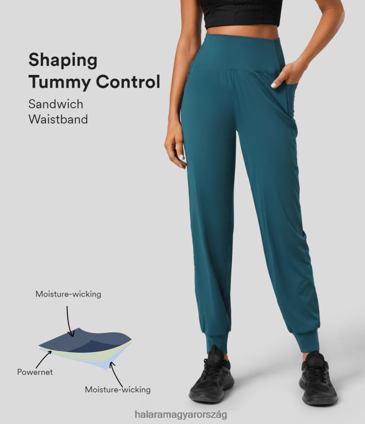 aktív ruházat Halara húzott magas derekú haskontroll oldalzseb gyorsszáraz futó kocogó szitakötő nők 8FPF8034