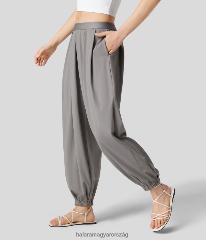 aktív ruházat Halara középen emelkedő oldalsó zsebben plicated relax resort kocogó toronyszürke nők 8FPF8066