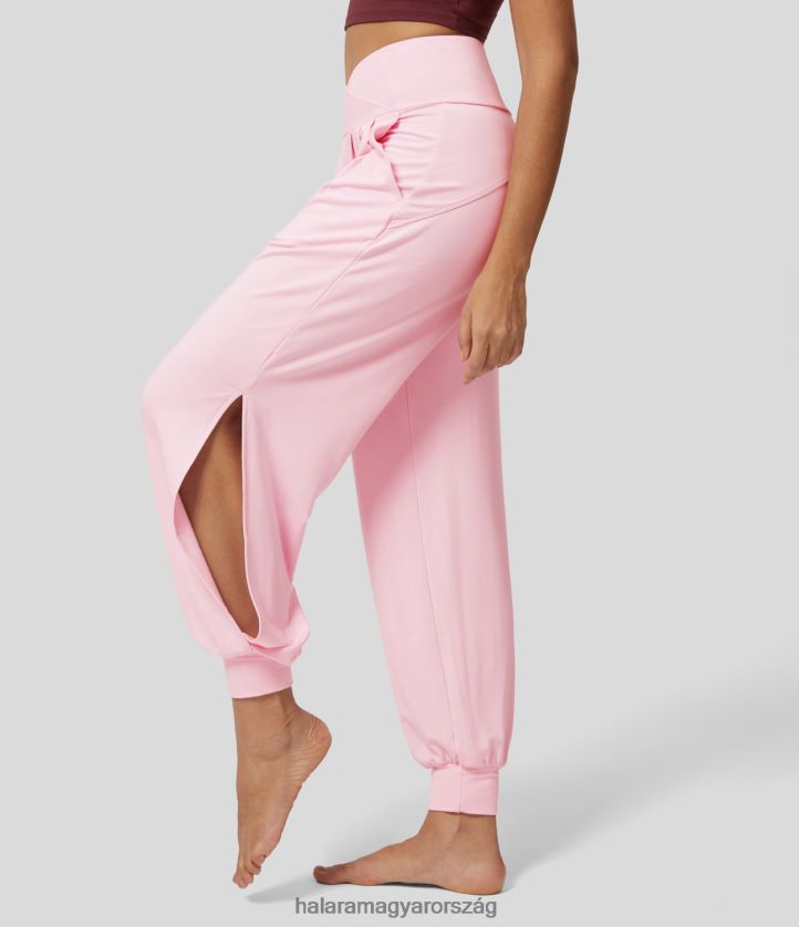 aktív ruházat Halara magas derekú crossover plicated oldalzseb kivágott táncos melegítőnadrág alig rózsaszín nők 8FPF8059