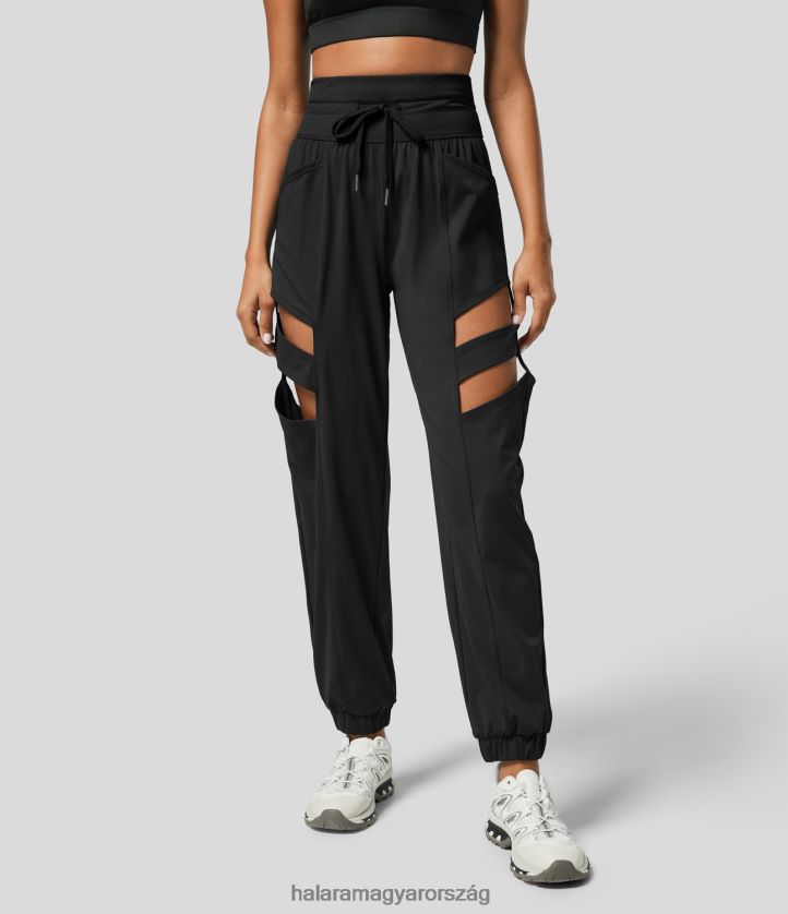 aktív ruházat Halara magas derekú húzózsinóros oldalzseb kivágott gyors száraz futó kocogó eredeti nők 8FPF8036