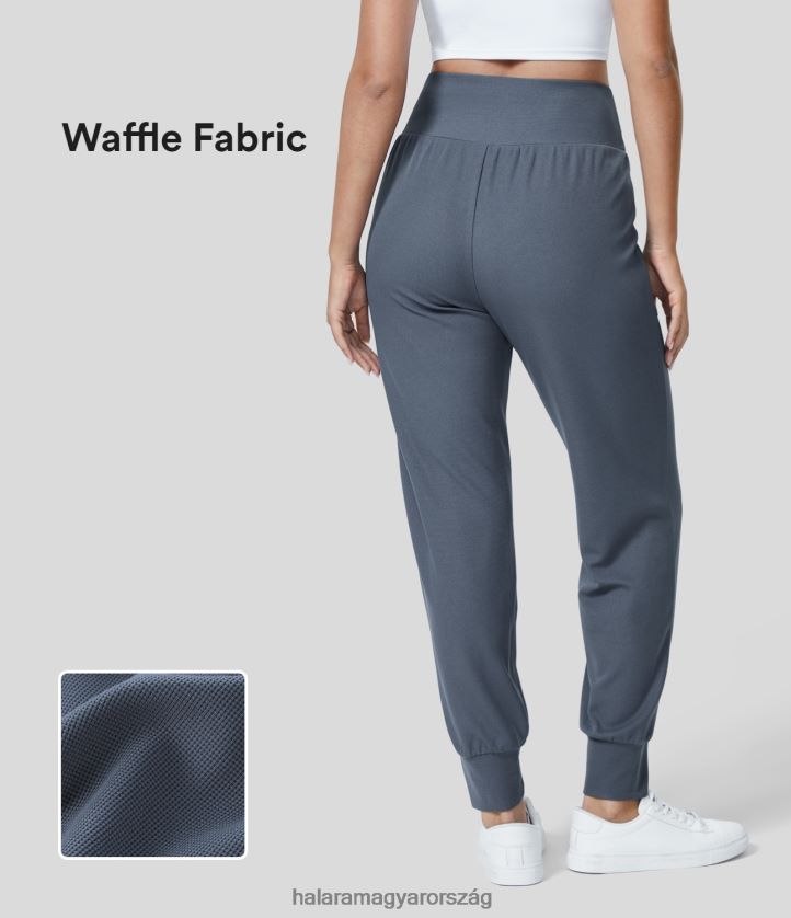 aktív ruházat Halara magas derekú sima oldalzseb gofri jóga kocogó grisaille nők 8FPF8070