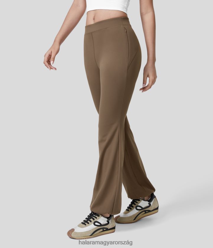 aktív ruházat Halara softlyzero eco középső oldalsó cipzáras zsebes jóga joggerek vörösesbarna nők 8FPF8094