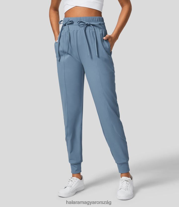 aktív ruházat Halara softlyzero légies, magas derekú húzózsinóros oldalzseb cool touch jóga kocogó kék árnyék nők 8FPF8088