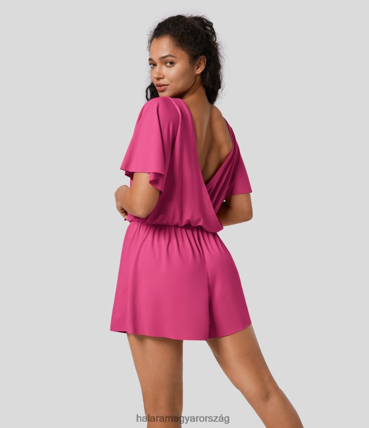 aktív ruházat Halara hát nélküli fodros rövid ujjú táncos nadrág célozgatás nők 8FPF802085