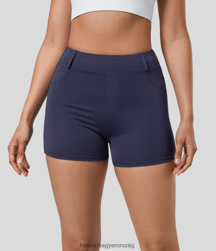 aktív ruházat Halara magas derekú hátsó zsebes gyorsszárítású motoros rövidnadrág 3'' hajnali lila nők 8FPF801432