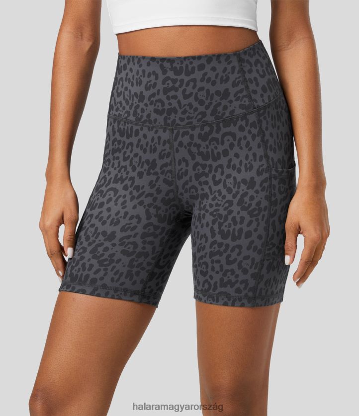 aktív ruházat Halara magas derekú oldalzsebes futómotoros rövidnadrág szürke kék nők 8FPF801412