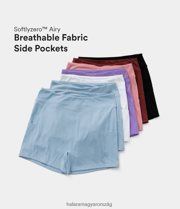 aktív ruházat Halara softlyzero légies, magas derekú oldalzseb sima cool touch jóga rövidnadrág 3,5" fekete nők 8FPF801413