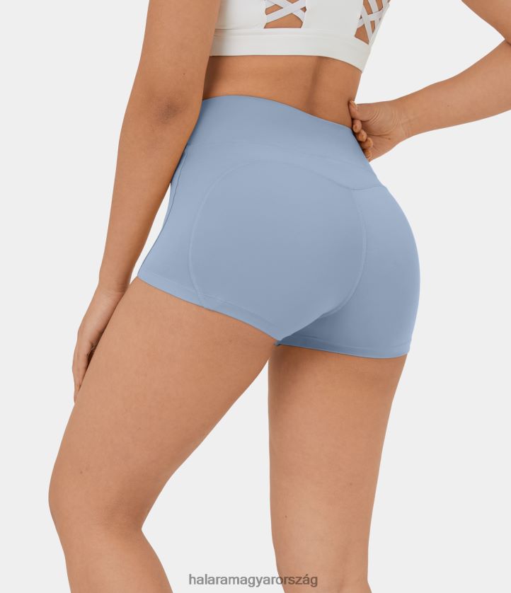 aktív ruházat Halara softlyzero plüss magas derekú jóga motoros rövidnadrág 2'' világosszürke kék nők 8FPF801441