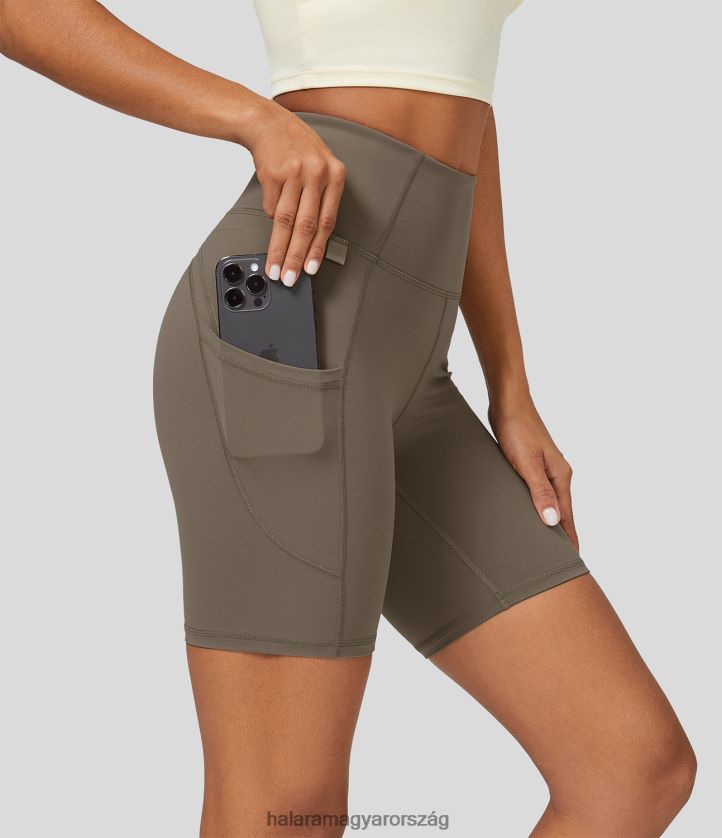 aktív ruházat Halara ultrasculpt magas derekú oldalzsebű futómotoros rövidnadrág 7'' hajnalbarna nők 8FPF801416