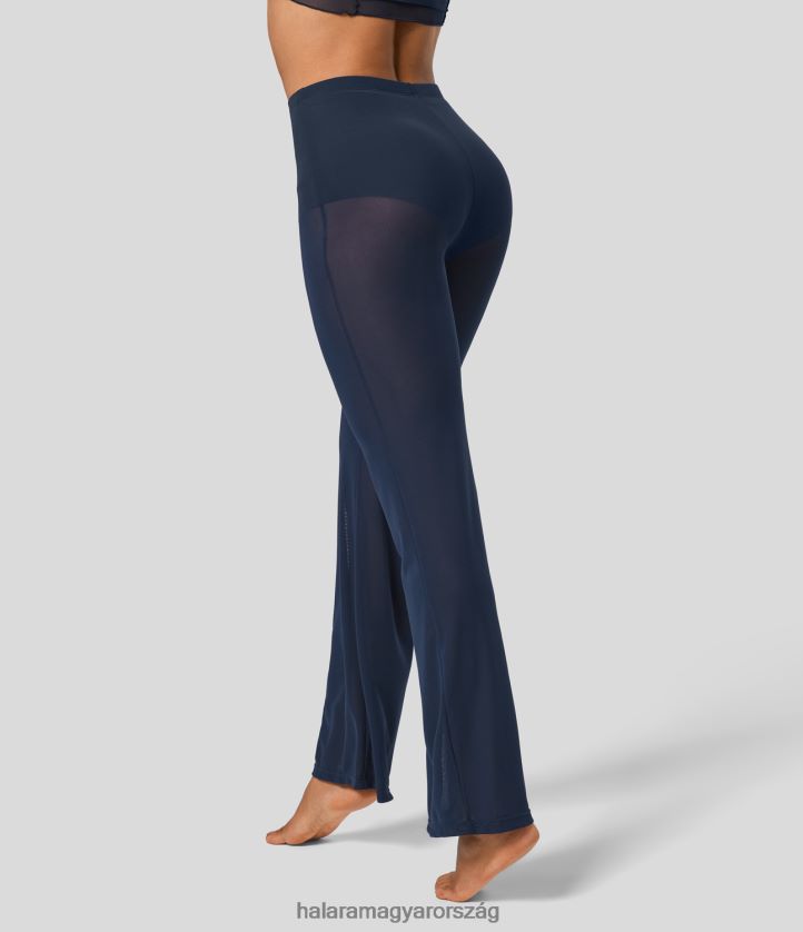 aktív ruházat Halara Magas derekú 2 az 1-ben áttetsző hálós, flare táncos nadrág hangulati indigó nők 8FPF80293