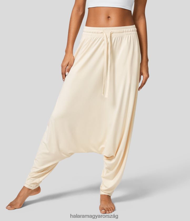 aktív ruházat Halara alacsony emelkedésű húzózsinóros oldalzseb hárem jóganadrág antik fehér nők 8FPF80481