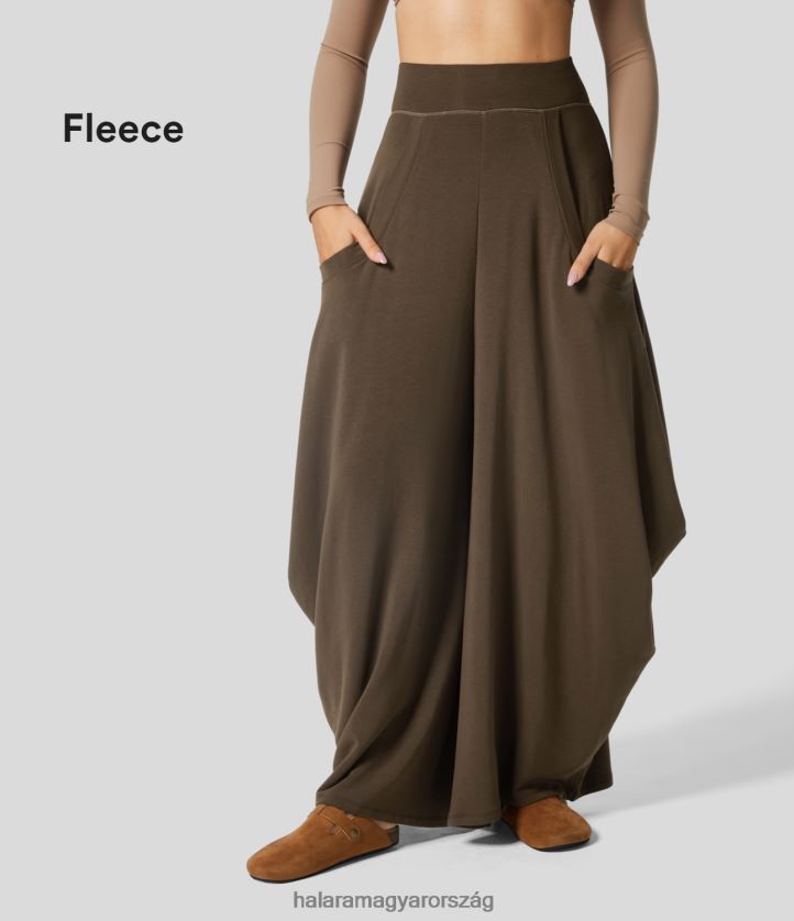 aktív ruházat Halara középen emelkedő több zsebes, széles szárú gyapjú alkalmi nadrág eredeti nők 8FPF80186