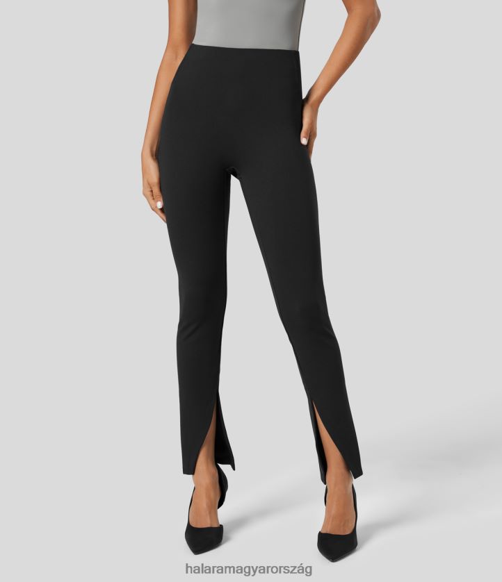 aktív ruházat Halara magas derekú elöl osztott munkanadrág fekete nők 8FPF80417