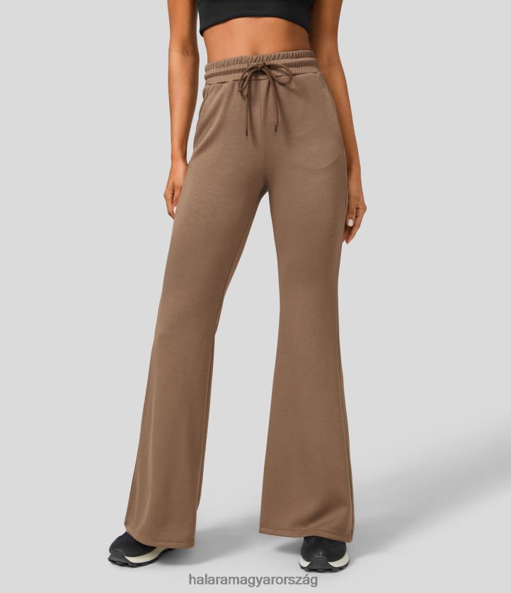 aktív ruházat Halara magas derekú, húzózsinóros oldalsó zsebes flare jóganadrág nyers umbra nők 8FPF80387