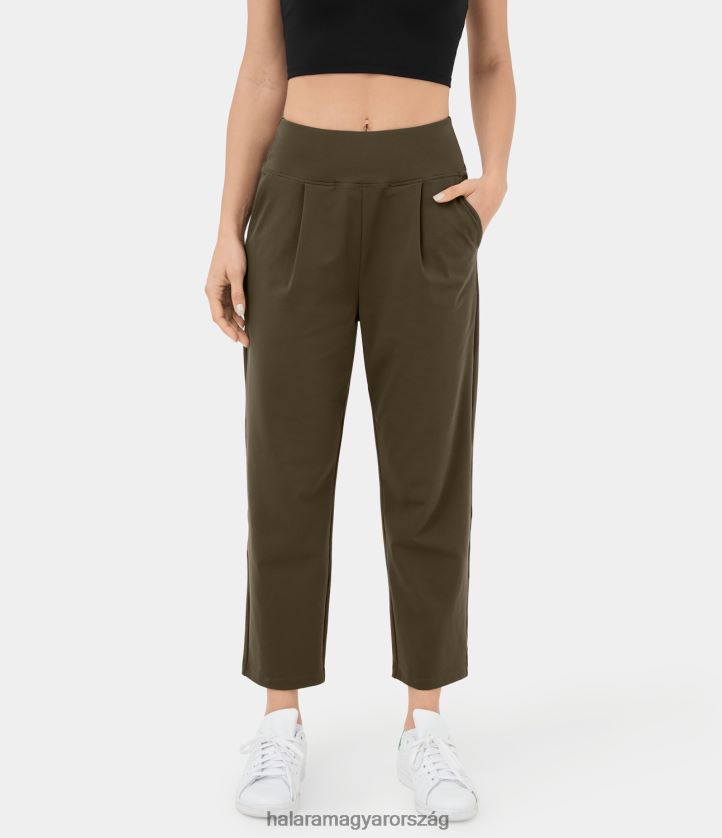 aktív ruházat Halara magas derekú oldalzseb rovátkolt bokáig érő jóga kúpos nadrág eredeti nők 8FPF80473