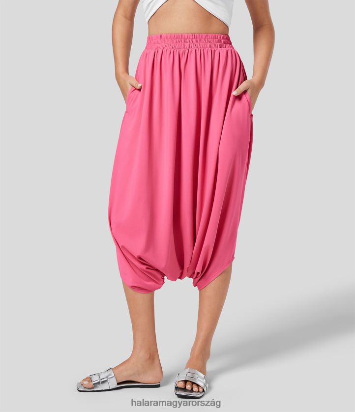 aktív ruházat Halara magas derekú plicated oldalzseb drop crotch capri resort nadrág kamélia rózsa nők 8FPF80477