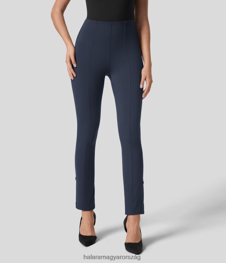 aktív ruházat Halara softlyzero eco magas derekú haskontroll állítható szegélyű munka 7/8 nadrág éjkék nők 8FPF80392