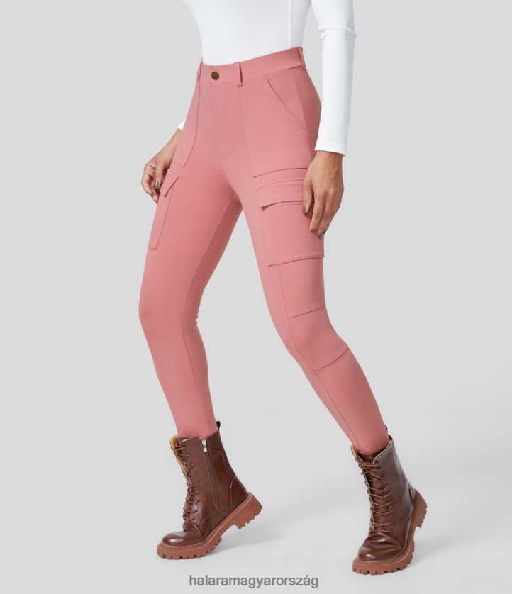 aktív ruházat Halara softlyzero eco magas derekú, több zsebes vékony munkanadrág cukorka rózsaszín nők 8FPF80423