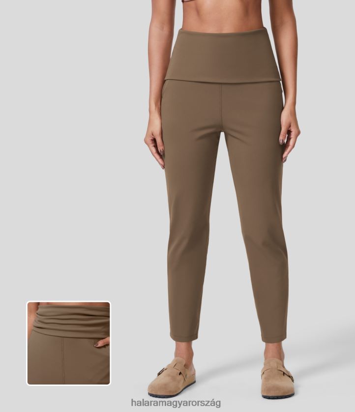 aktív ruházat Halara softlyzero eco szuper magas derekú, lehajtható, domború oldalzsebű jóganadrág vörösesbarna nők 8FPF80456