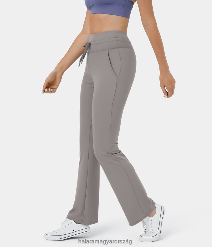aktív ruházat Halara softlyzero légies, magas derekú, húzózsinóros oldalzseb sima cool touch alkalmi flare nadrág sirály nők 8FPF80299