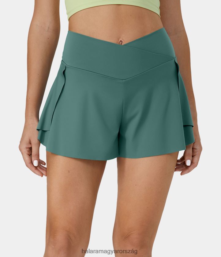aktív ruházat Halara magas derekú crossover oldalzseb, osztott 2 az 1-ben alkalmi rövidnadrág, 3" eredeti nők 8FPF801295