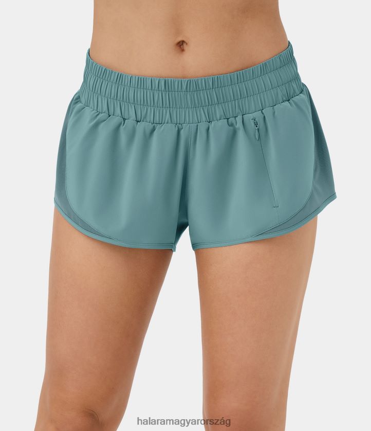 aktív ruházat Halara szellős alacsony magasságú belső húzózsinóros cipzáras zseb 2 az 1-ben gyorsan száradó futónadrág 2,5" ásványkék nők 8FPF801276