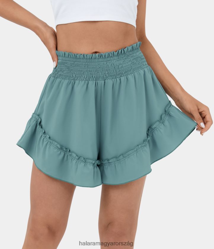 aktív ruházat Halara szellős, középen emelkedő, ráncolt fodros, flowy, gyorsan száradó tánc rövidnadrág, 3" ásványkék nők 8FPF801268