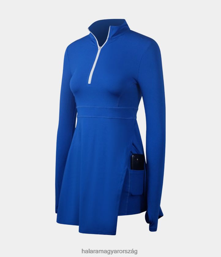 aktív ruházat Halara félcipzáras hüvelykujj lyukas 2 részes zsebes tenisz aktív ruha török ​​tenger nők 8FPF80940