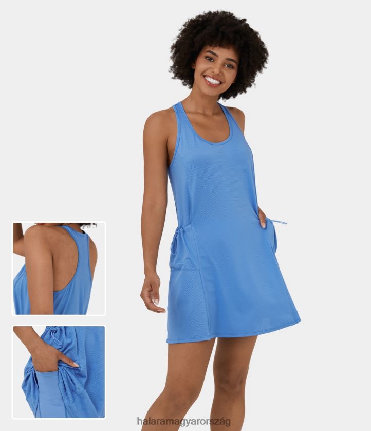 aktív ruházat Halara hát nélküli racerback húzózsinóros zsebek 2 részes mini tank pickleball aktív ruha regatta nők 8FPF80951