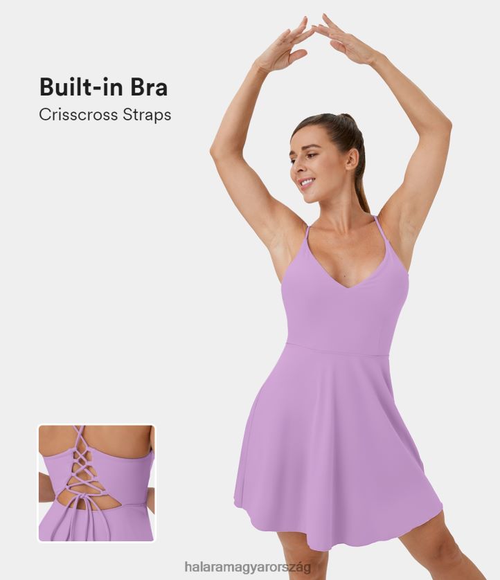 aktív ruházat Halara keresztben csipkés háttámla nélküli mini flare slip dance aktív ruha eredeti nők 8FPF80871