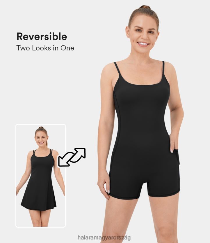 aktív ruházat Halara mindennapi softlyzero plüss hát nélküli 2 részes jóga aktív ruha body szett fekete nők 8FPF80945