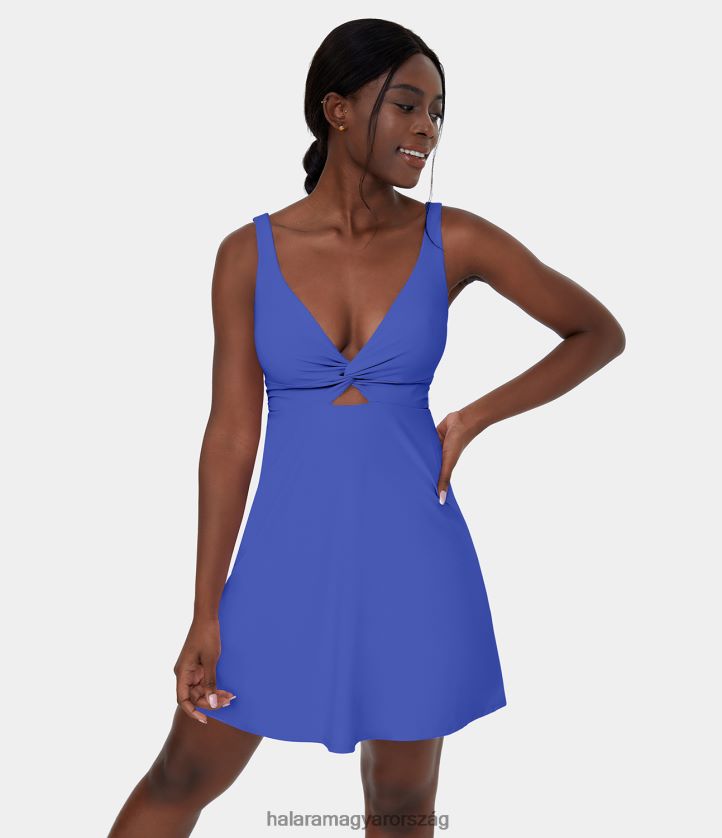 aktív ruházat Halara softlyzero légies csavart háttámla nélküli 2 az 1-ben hűvös tapintású táncos aktív ruha őszirózsa kék nők 8FPF80834