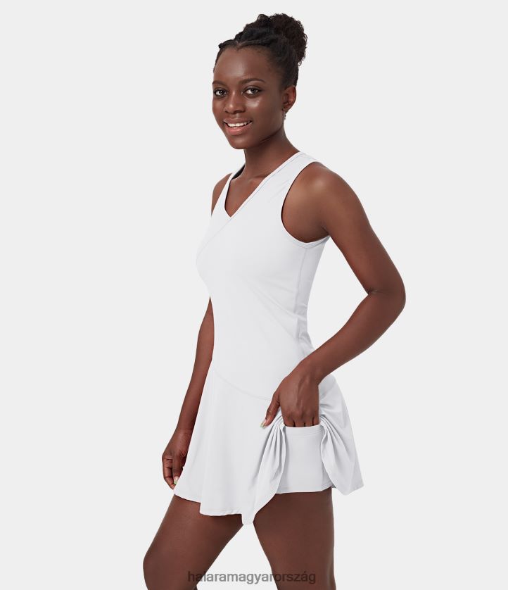 aktív ruházat Halara softlyzero légies flare 2 részes zsebes cool touch mini pickleball aktív ruha fehér nők 8FPF80913