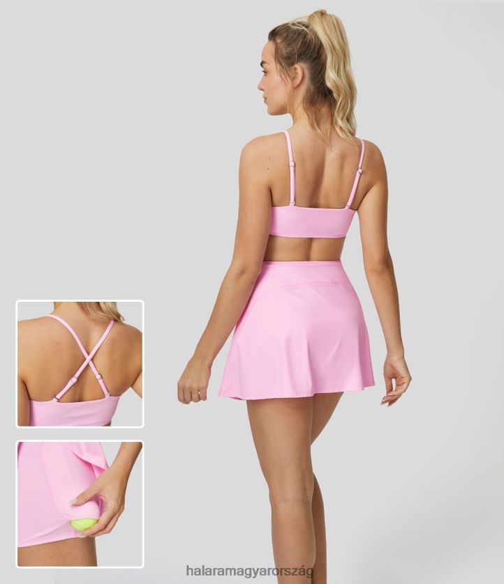 aktív ruházat Halara softlyzero légies állítható pánttal háttámla nélküli 2 az 1-ben zsebes mini csúszós hideg érintésű tenisz aktív ruha virágcsokor nők 8FPF80963