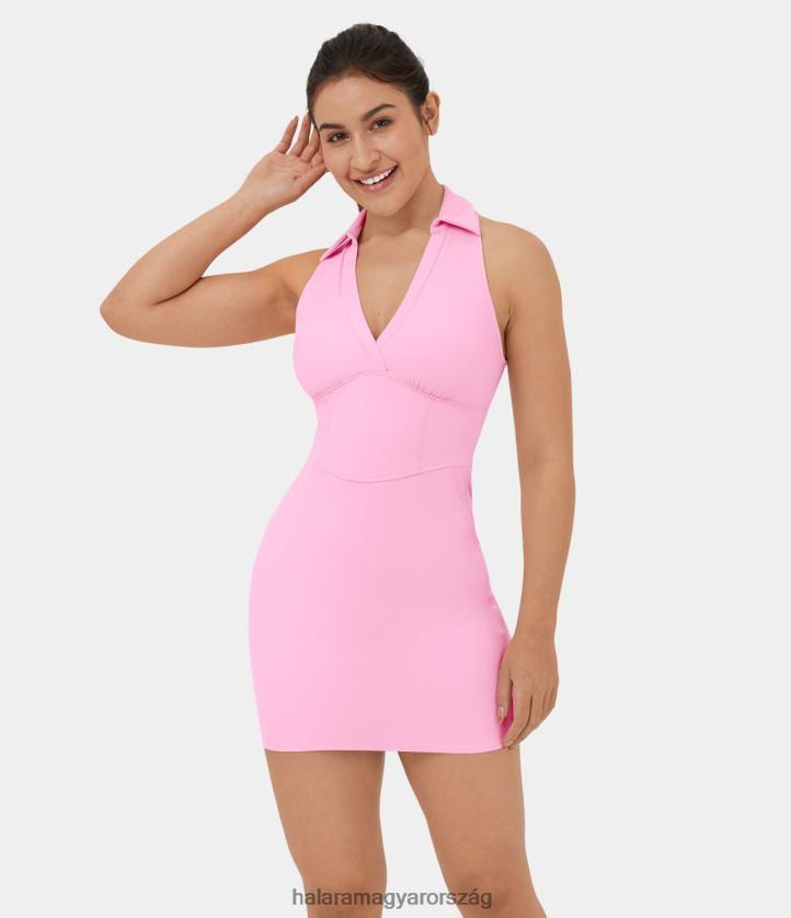 aktív ruházat Halara softlyzero plüss galléros fűző ujjatlan bodycon mini pickleball aktív ruha virágcsokor nők 8FPF80947