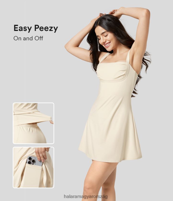 aktív ruházat Halara softlyzero plüss háttámla nélküli 2 az 1-ben zsebfáklyás mini jóga aktív ruha-könnyű peezy kiadás magányos csillag nők 8FPF80813