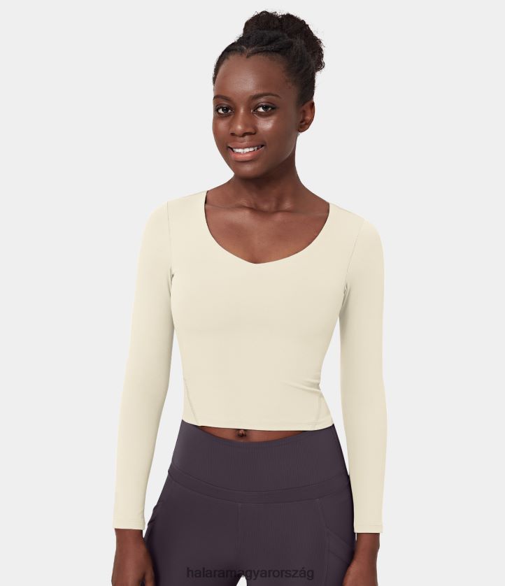 aktív ruházat Halara gombóc nyakú, hosszú ujjú sportfelső magányos csillag nők 8FPF801896
