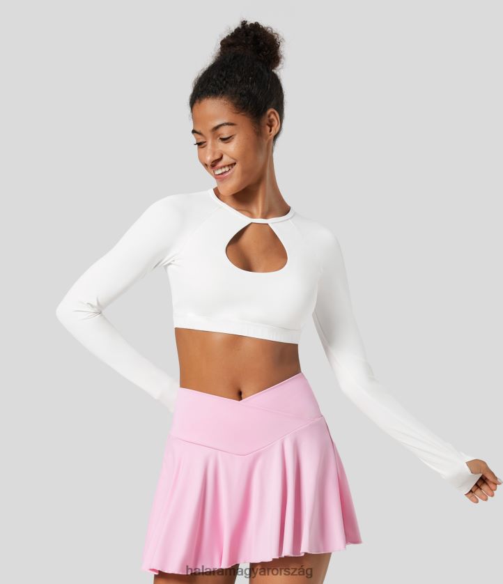 aktív ruházat Halara kerek nyakú kivágott hüvelykujj lyuk hát nélküli vágott gyorsan száradó tenisz sportfelső eredeti nők 8FPF801935